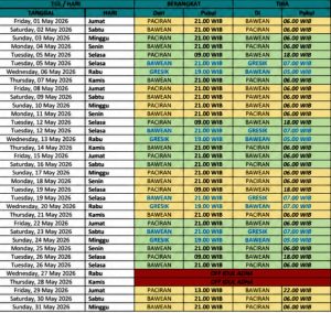 Jadwal Kapal KMP Giliiyang Mei 2026