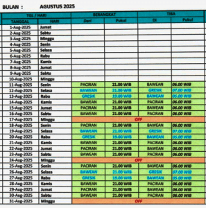 Jadwal Kapal Bawean Gresik Agustus 2025